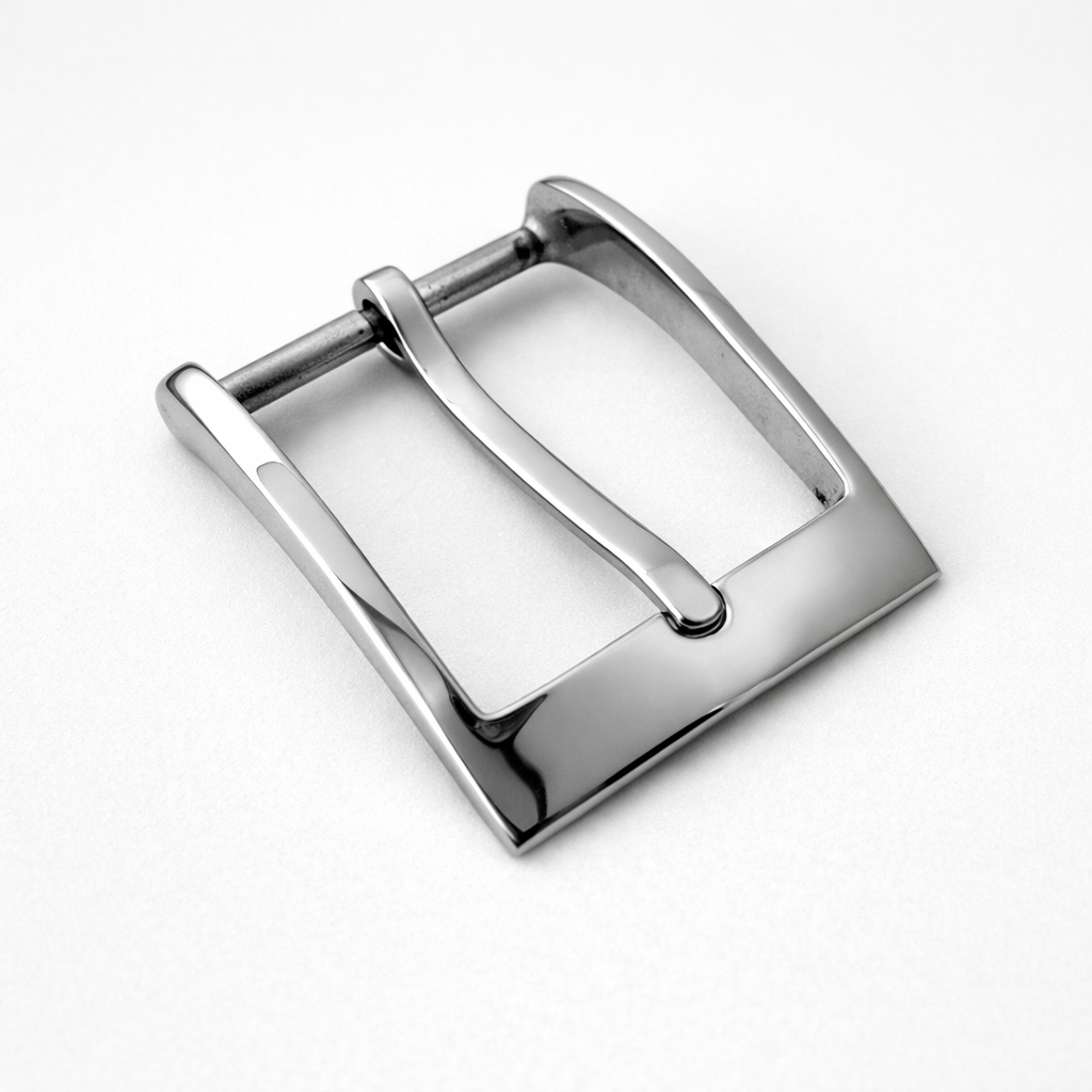 acciaio fibbia in acciaio inox su sfondo neutro