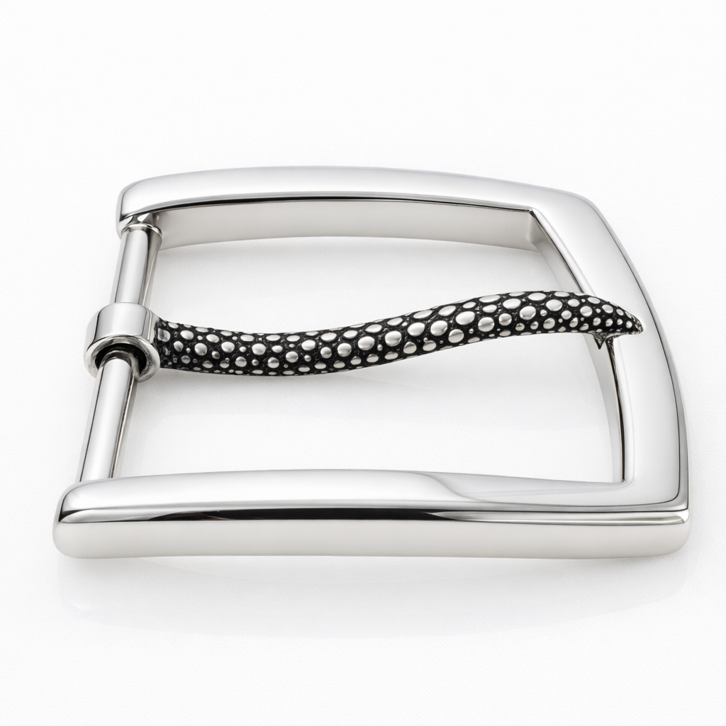 fibbie in ottone con ardiglione animalier effetto razza Made in Italy