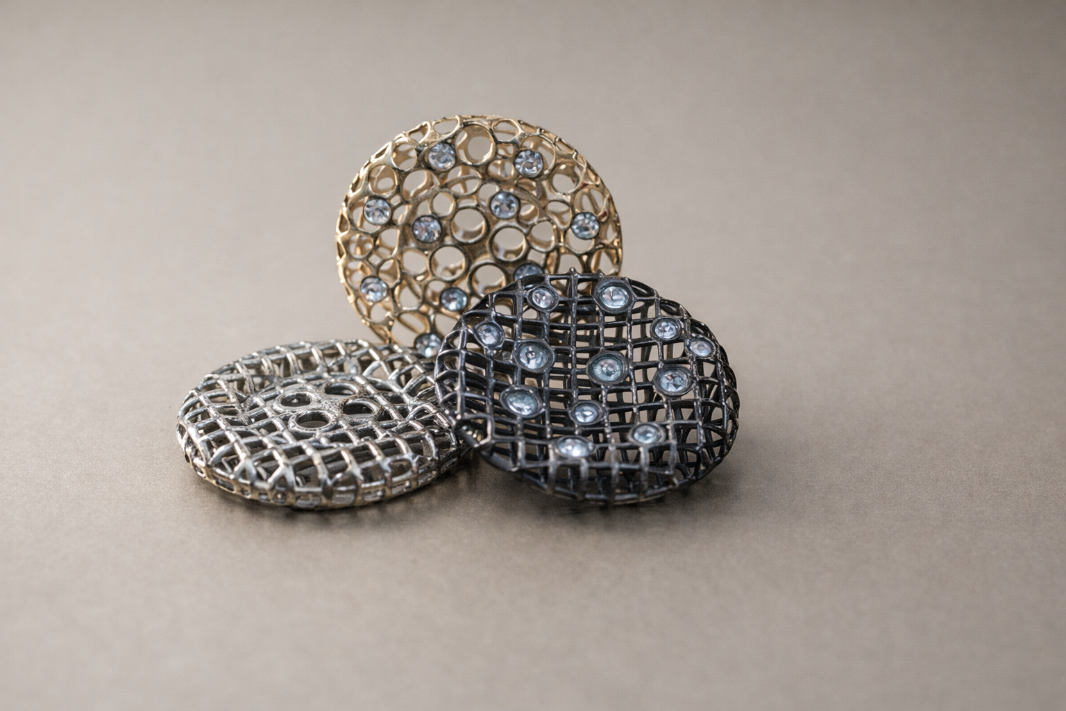 Bottoni 3D eleganti con svarovski